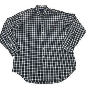 Ralph Lauren Blaire Shirt Mens Size Medium M Green Plaid Long Sleeve Button Down